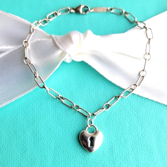 Tiffany & Co. Silver Heart Lock Bracelet - Picture 1 of 6